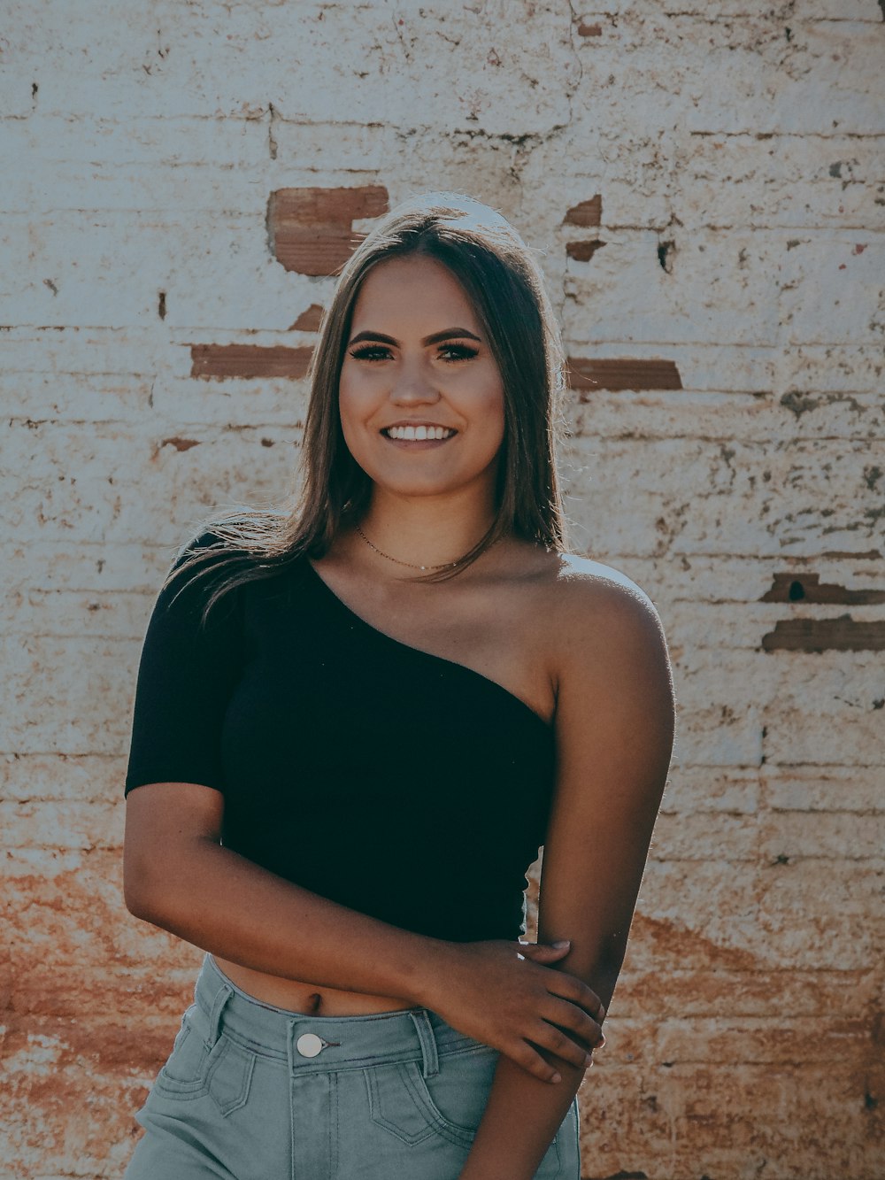 woman standing near wall