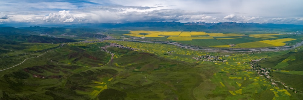 aerial view of mountain range