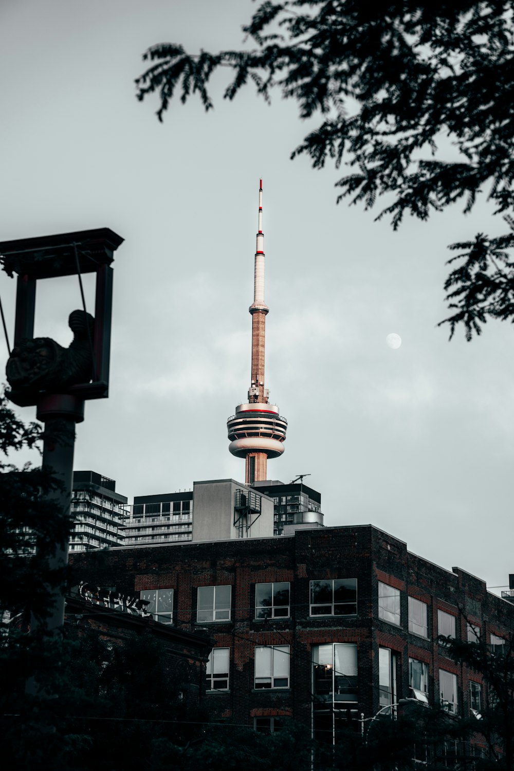 brown tower under grey sky