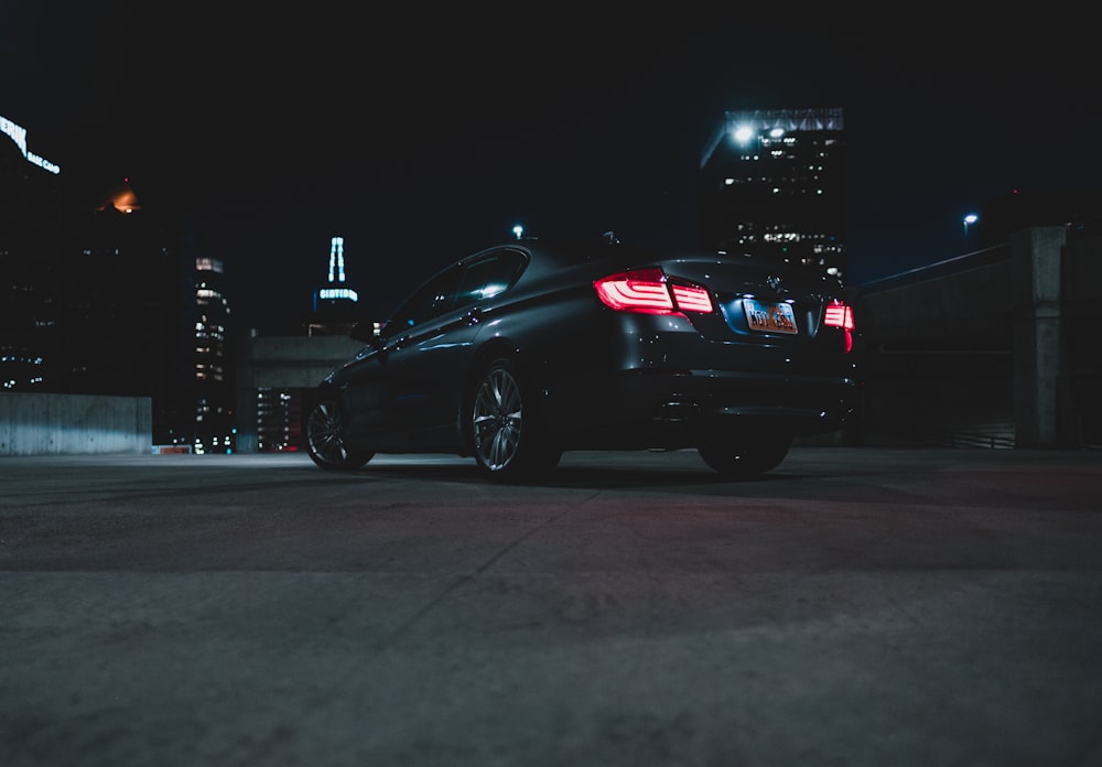 black car during nighttime
