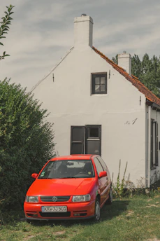 red Volkswagen vehicle