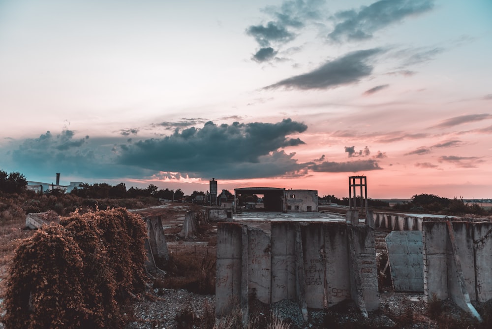 gray concrete building at golden hour