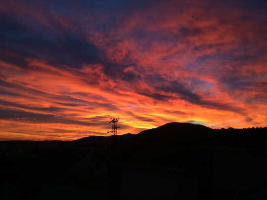 orange skies in Sliven Bulgaria