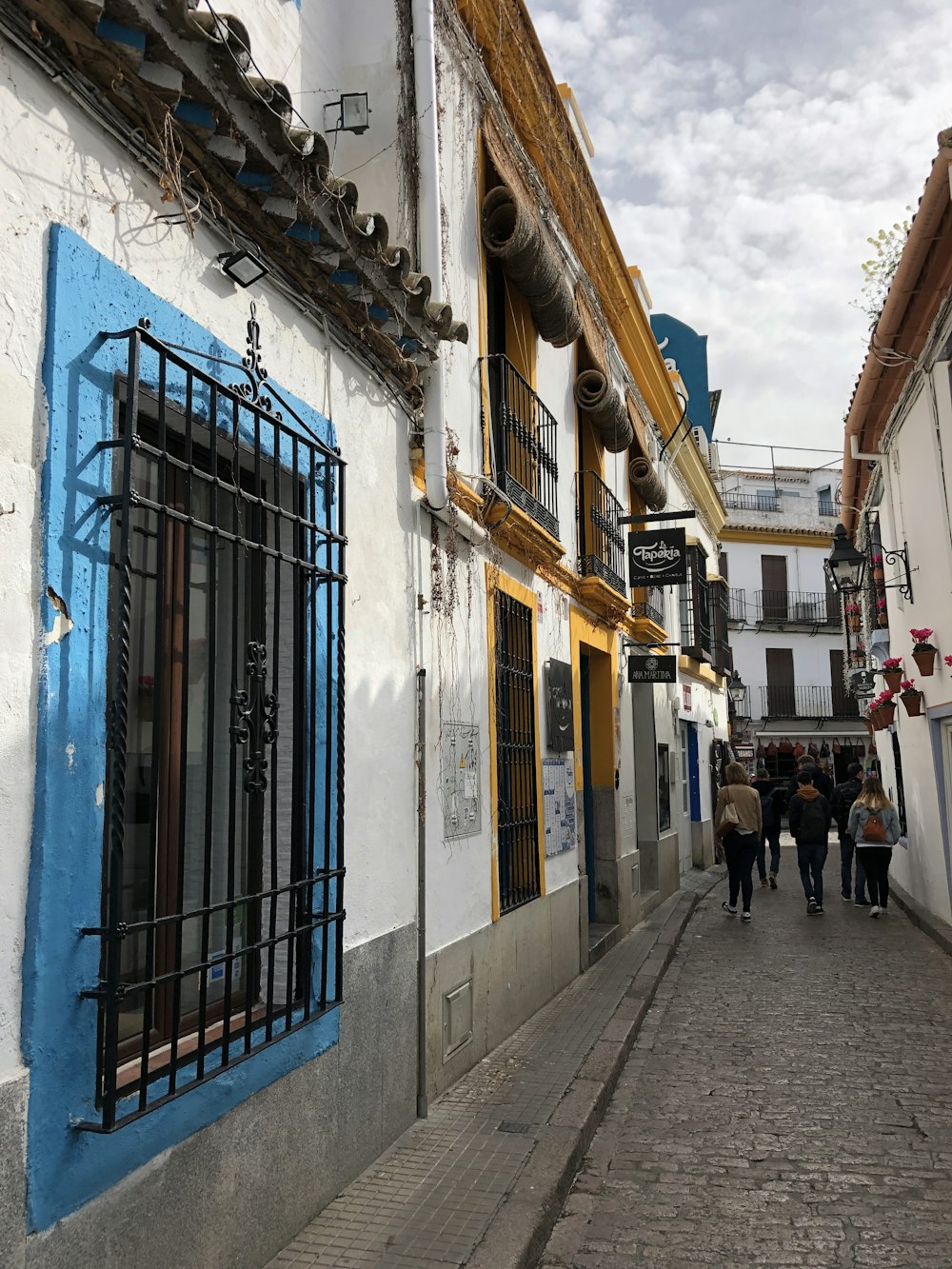 callejón de ladrillos grises