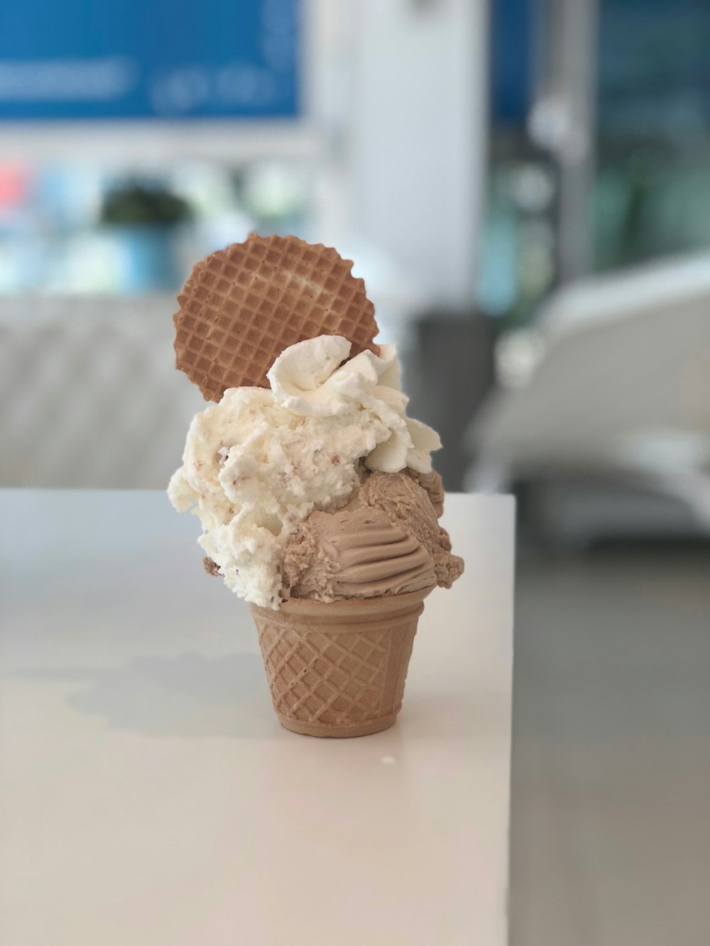 white and brown ice cream close-up photography