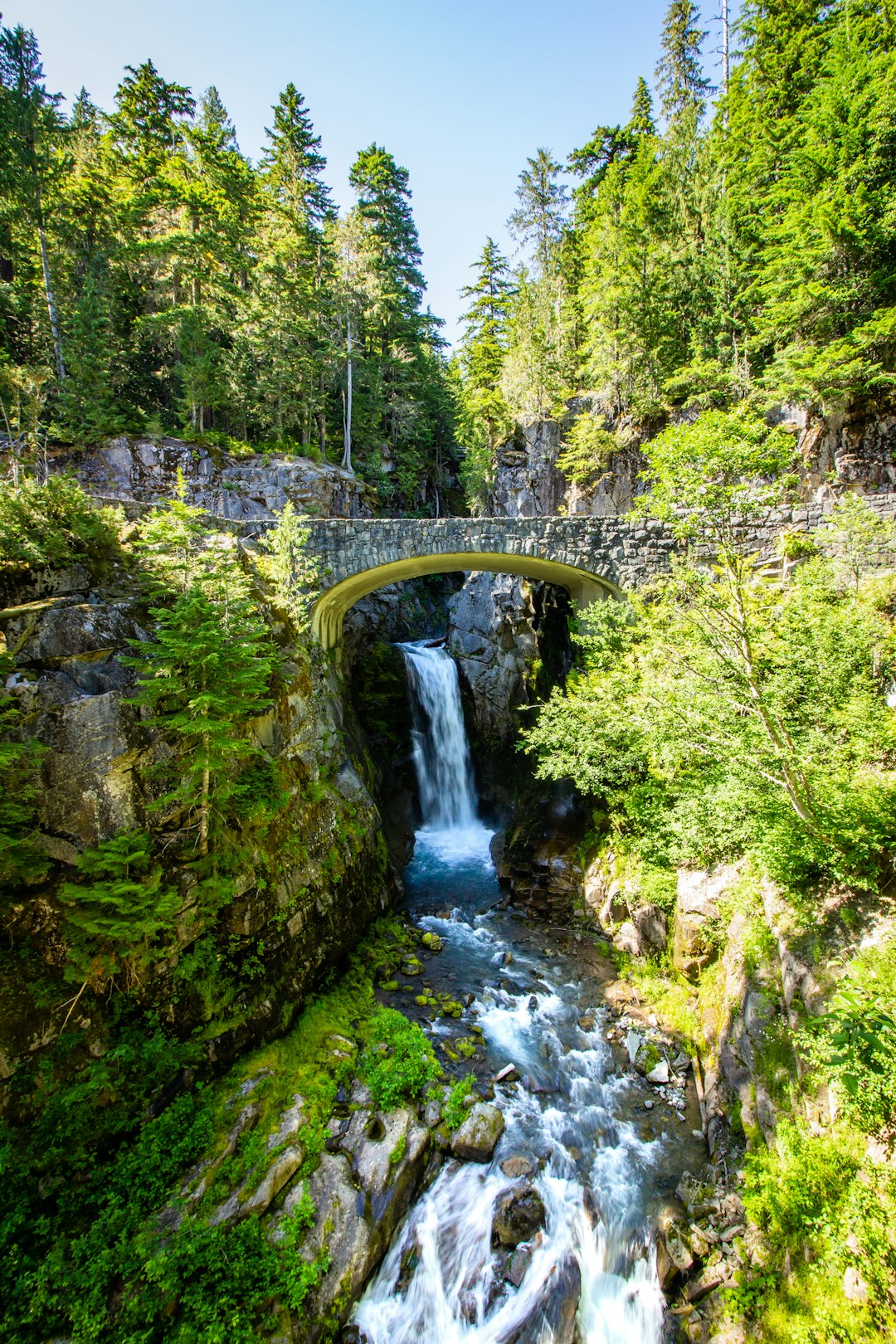 time-lapse photography of flowing waterfall