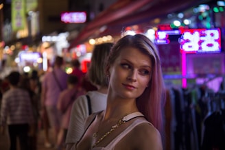 woman standing near people