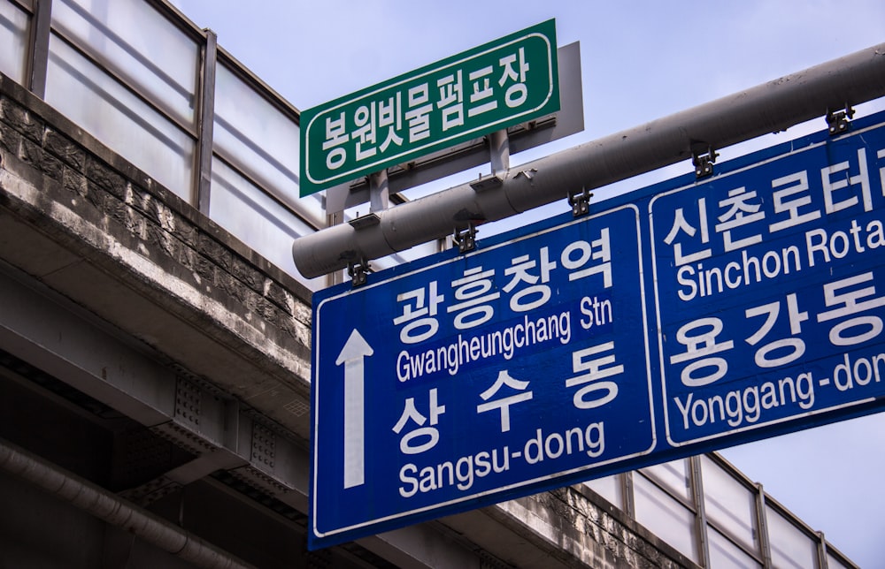 blue road signage