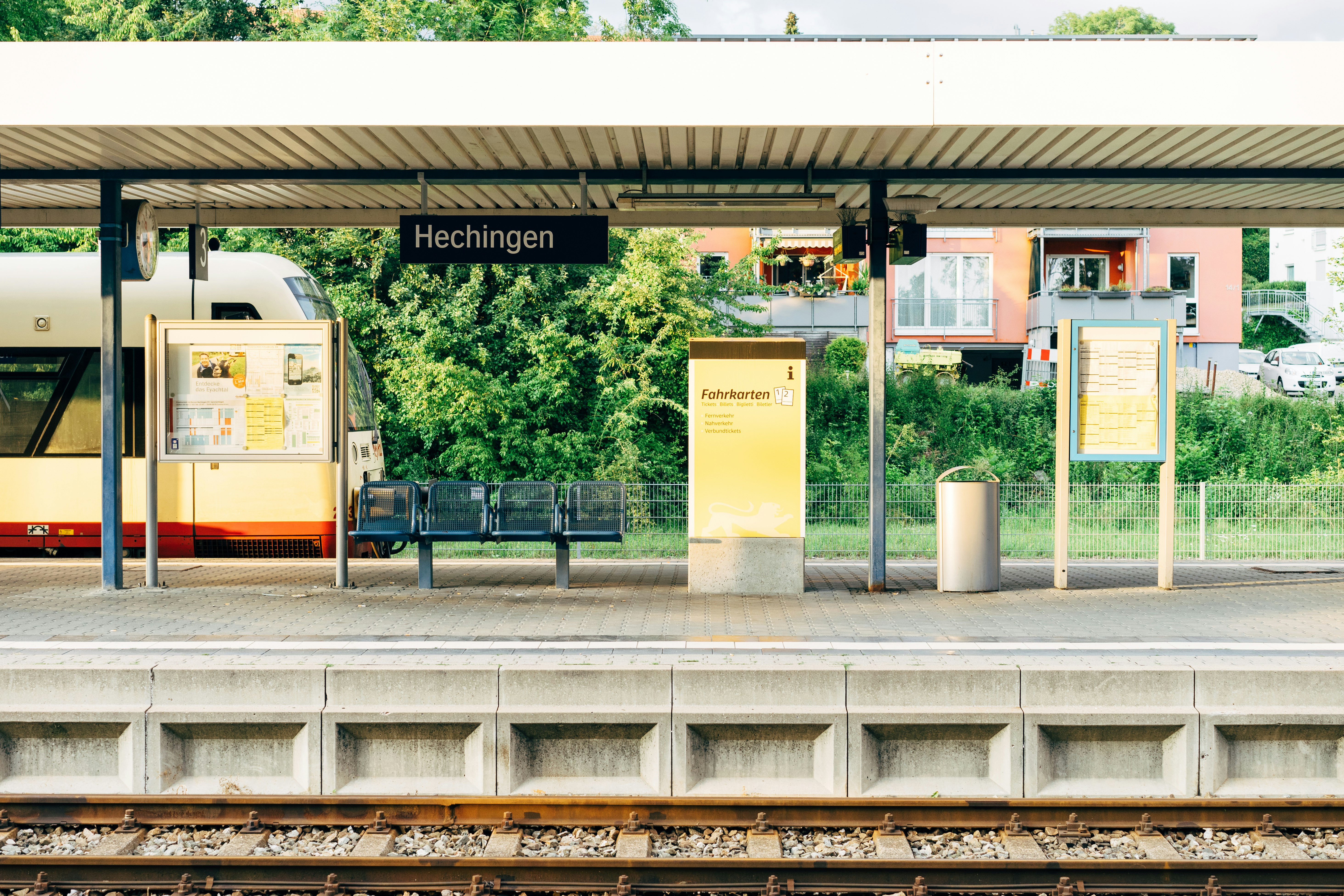 minimalist photography of train station
