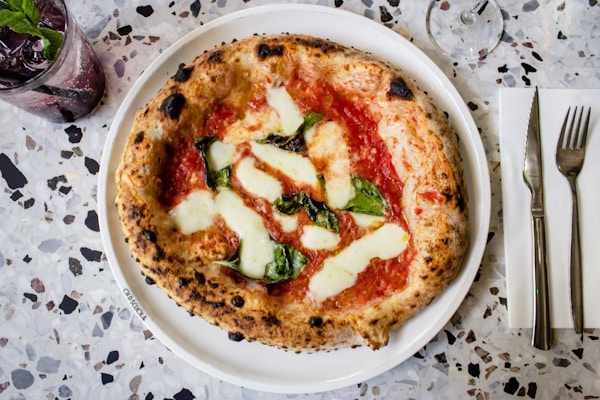 cooked food on round white ceramic plate