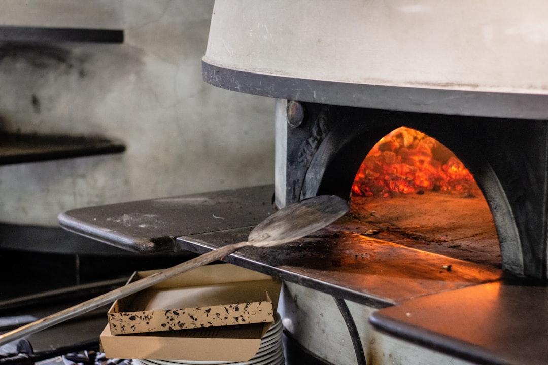 gray metal charcoal oven,
