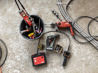 red corded hand drill