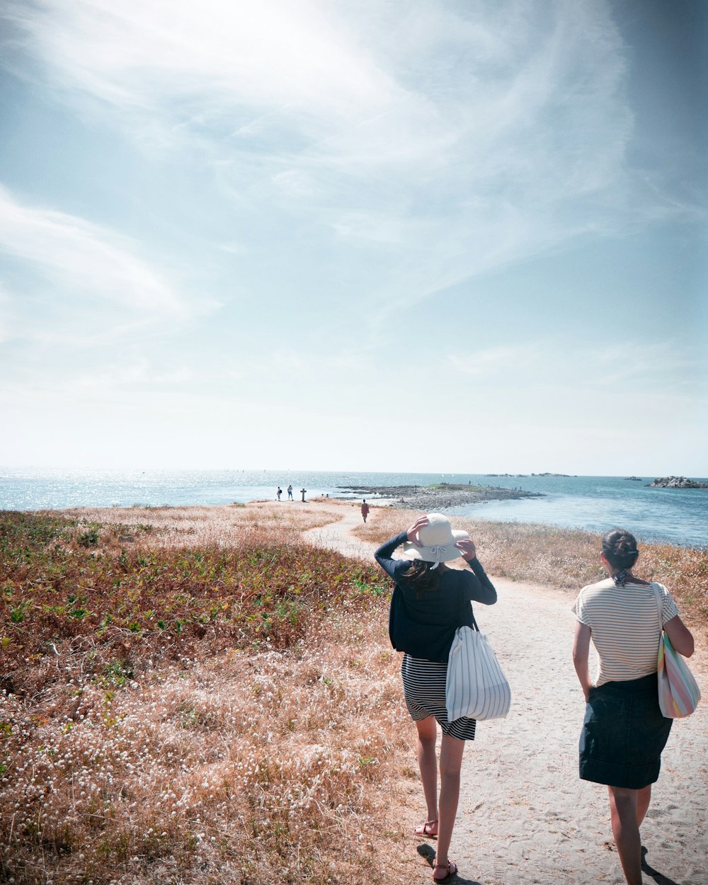 unknown persons walking outdoors