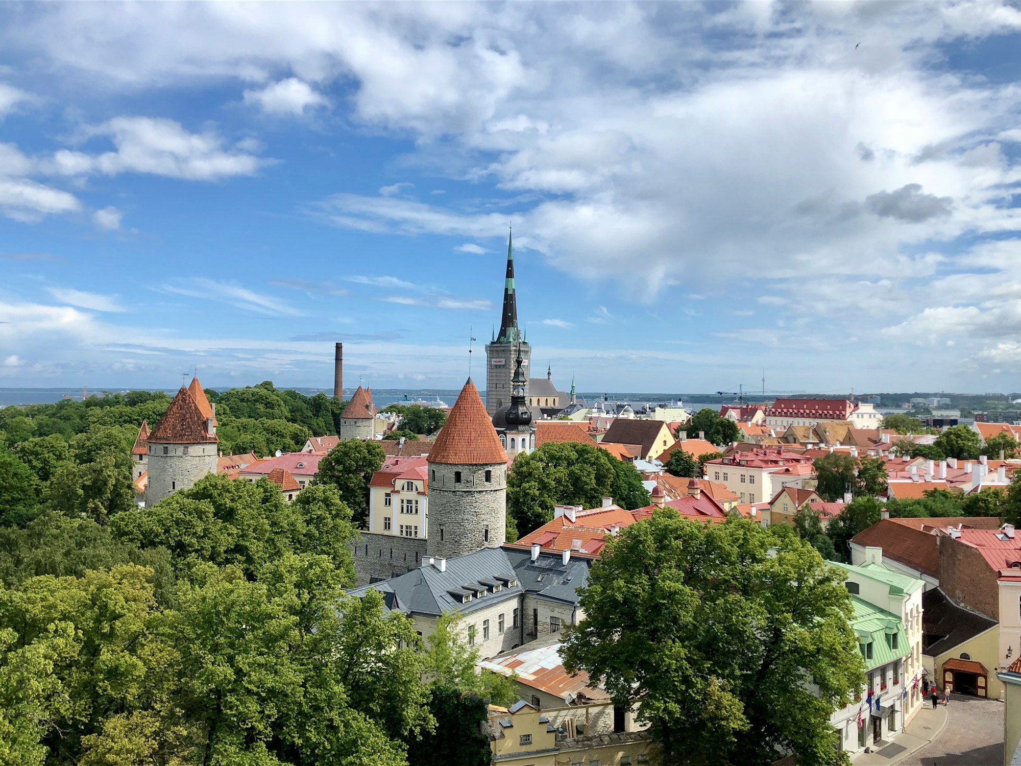 View of the skyline of Old Town Tallinn