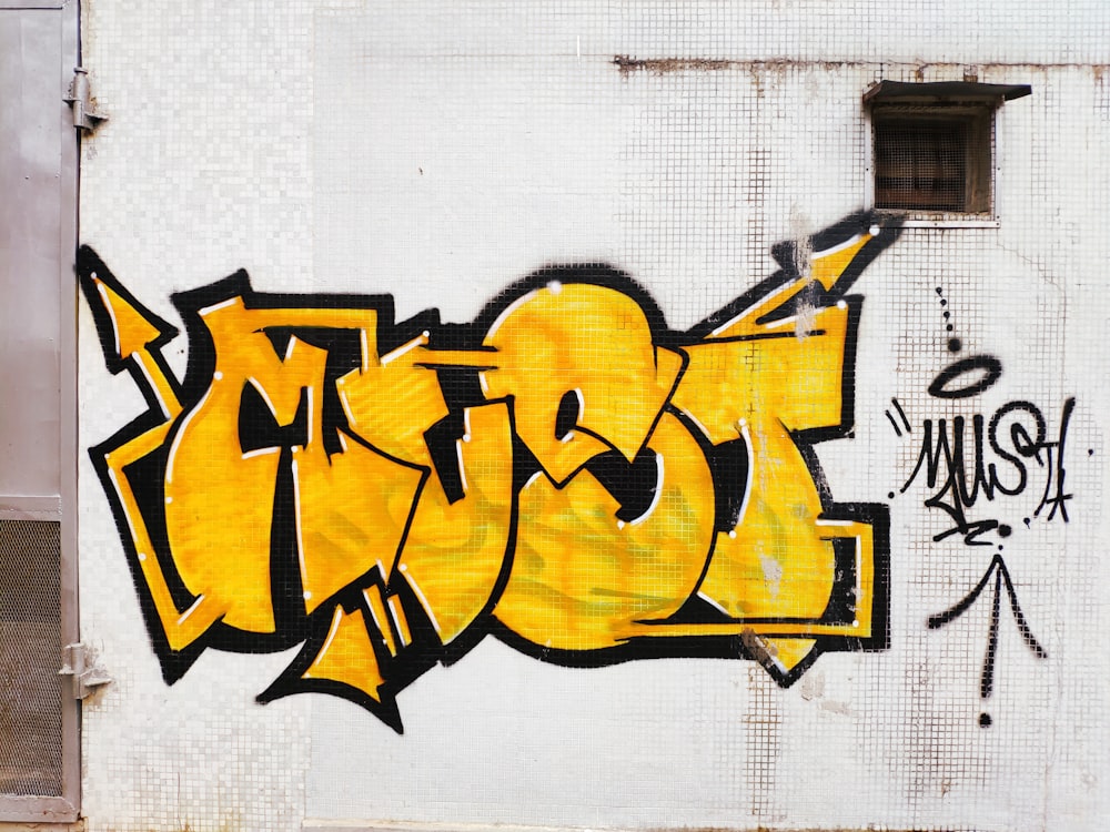 yellow and black graffiti art