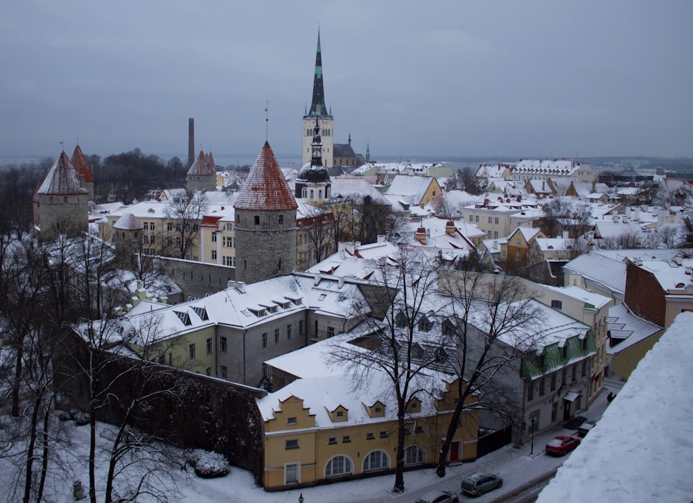 brown buildings on focus photography