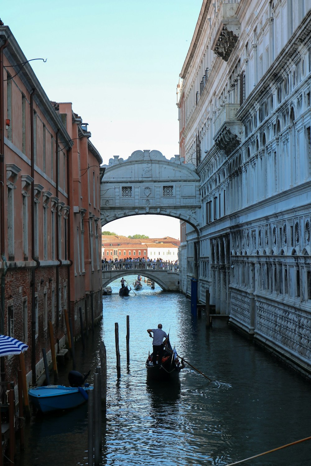 person riding on gondola in the city