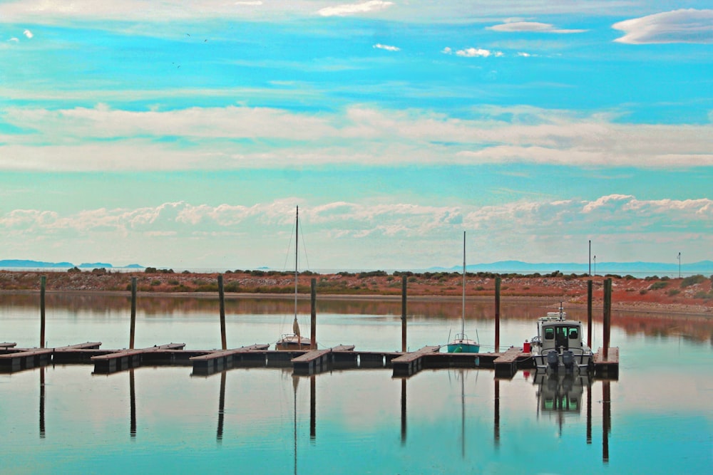 brown metal dock