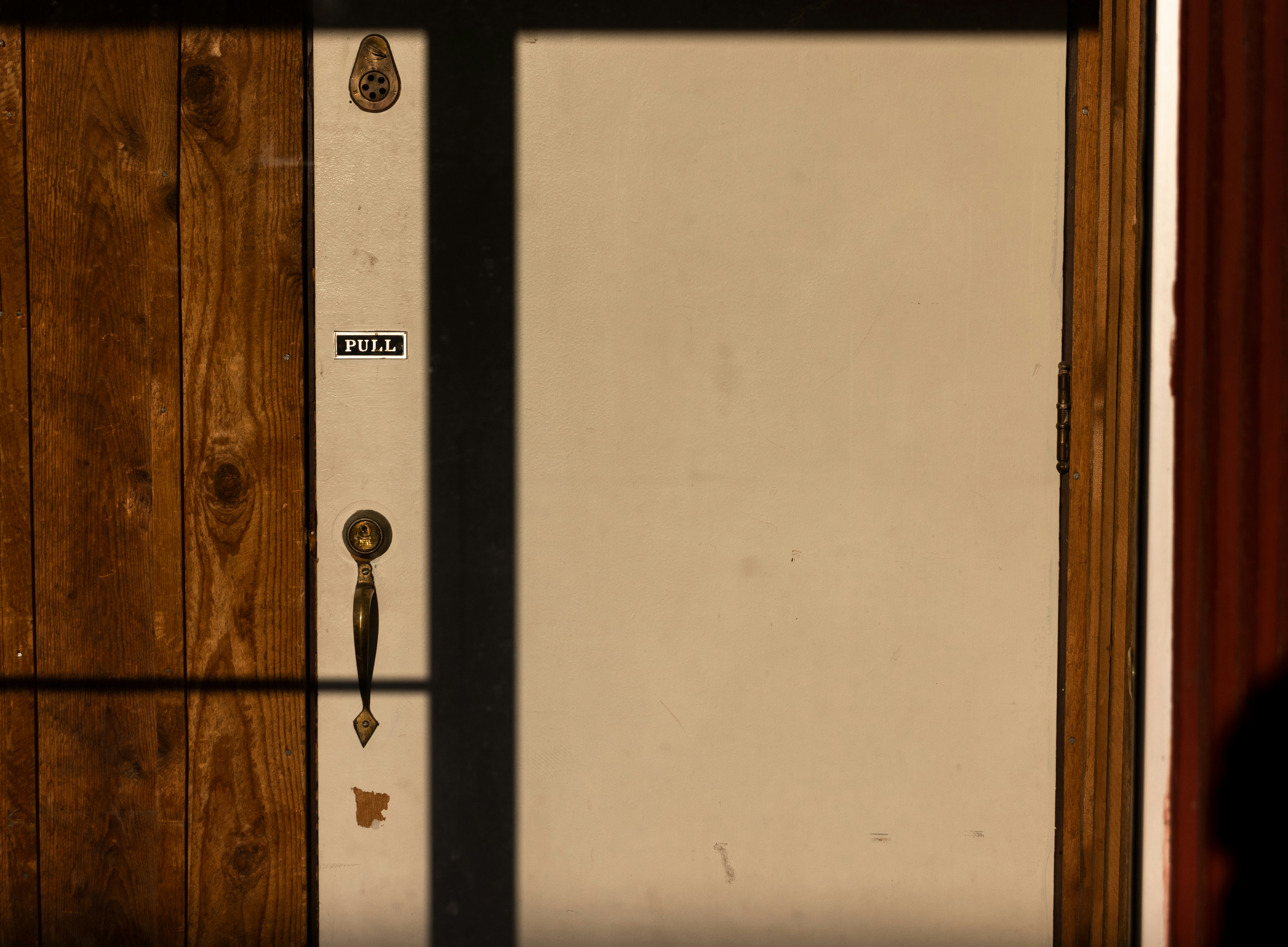 closed white wooden door