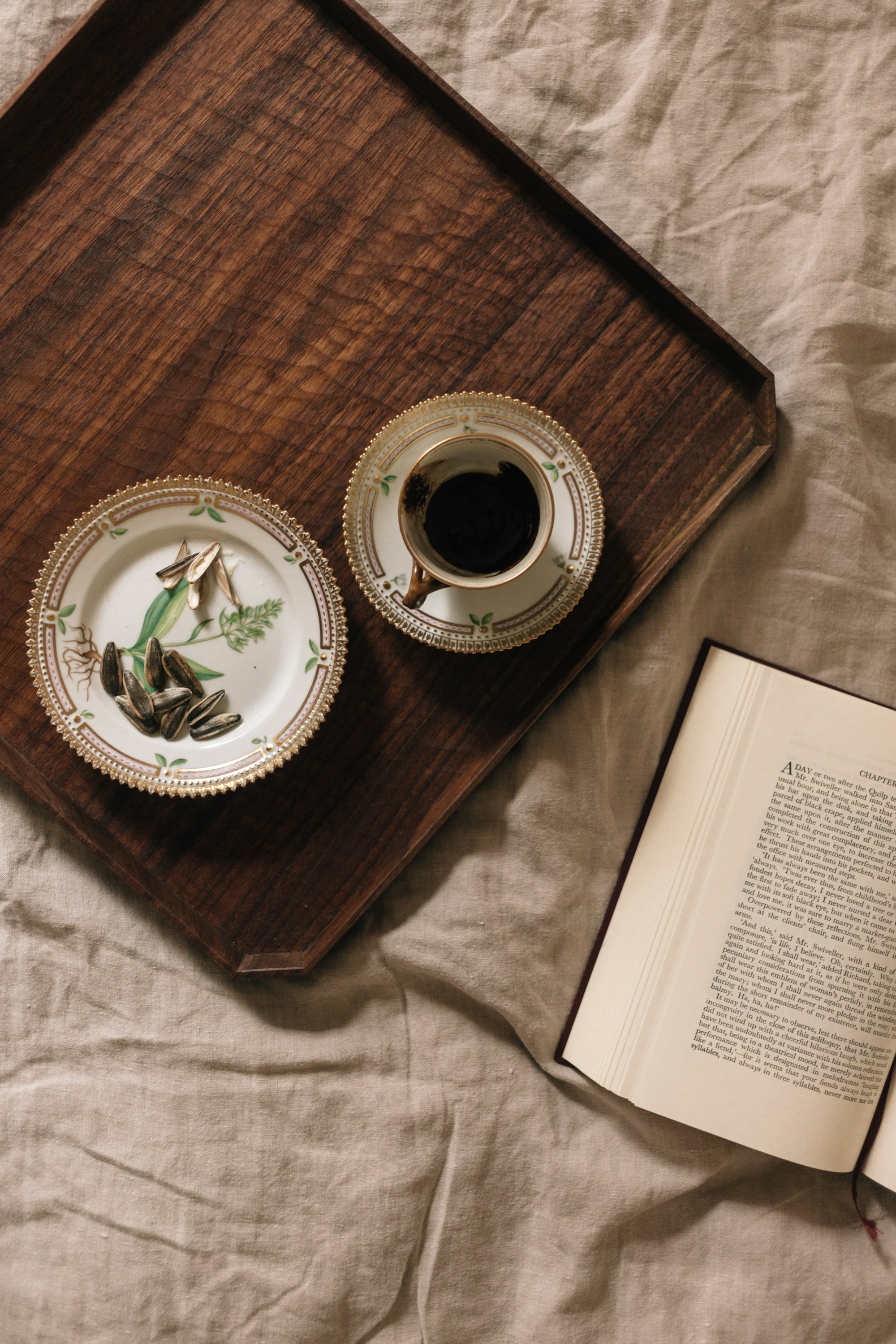 Sunday coffee and reading in bed.