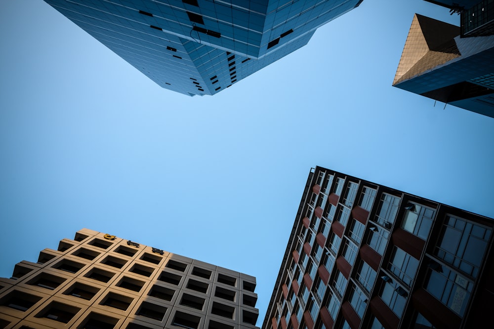 low-angle photography of buildings