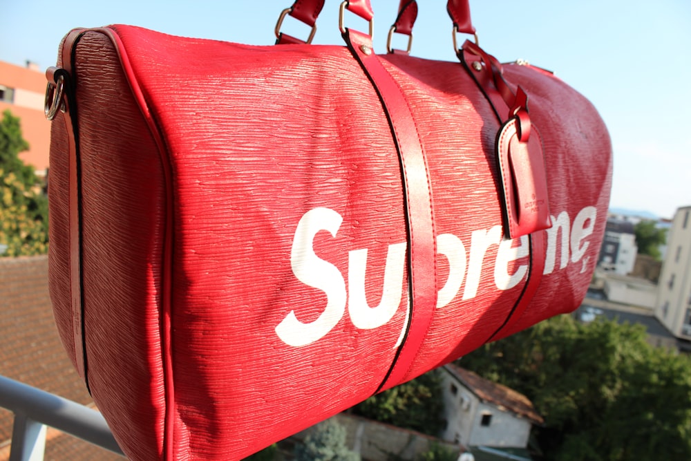 red Supreme bag