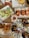 A variety of seafood dishes are artfully arranged on metal trays and plates over a wooden table. The spread includes fresh oysters on ice garnished with lemon wedges and dipping sauces, lobster rolls, crispy fried seafood, shrimp cocktail, and a Caesar salad with anchovies. Sea urchins with their distinctive spiky shells are also present, opened to reveal their contents. French fries appear in a tray accompanied by sauces. The setting suggests a casual and abundant seafood meal.
