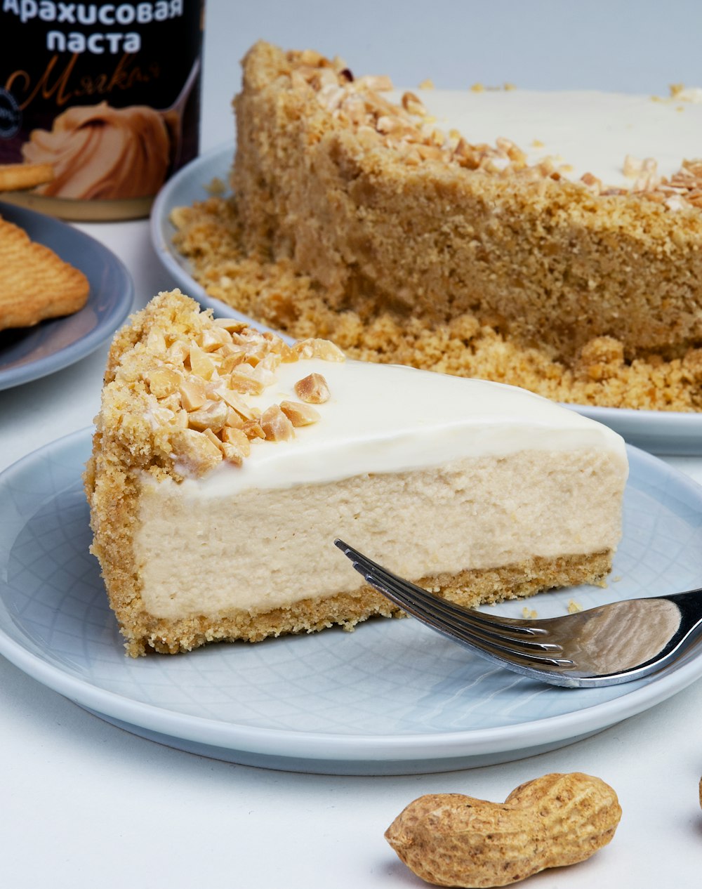 a piece of cake on a plate with a fork