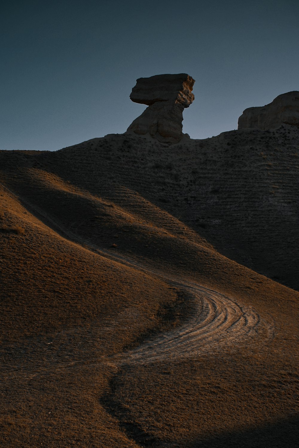 road leading to rock foormation