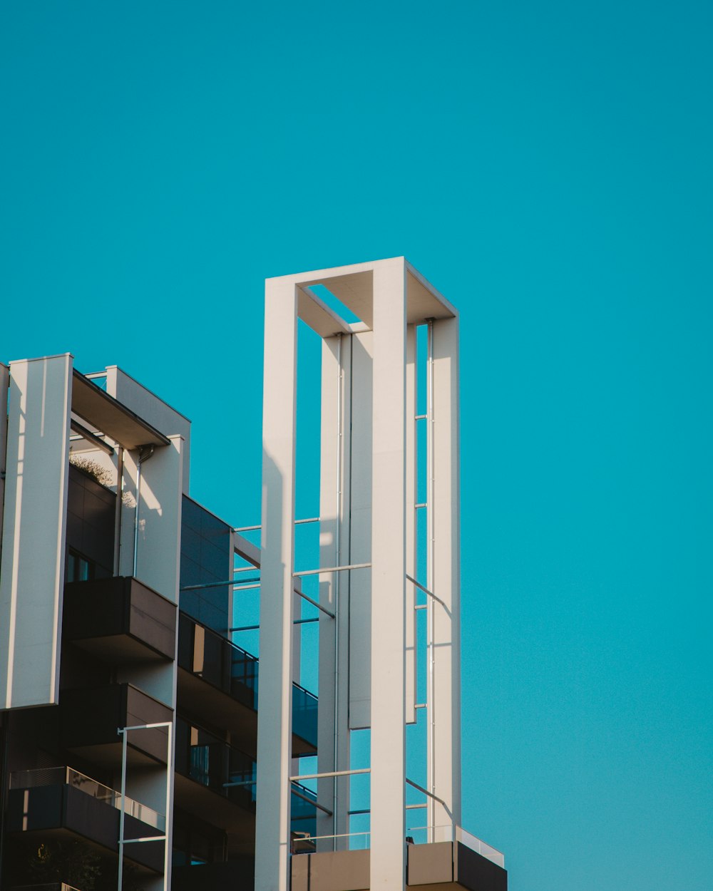 black and white building at daytime