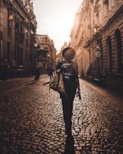 unknown person walking outdoors