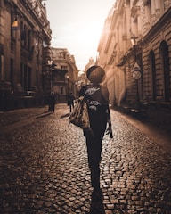 unknown person walking outdoors