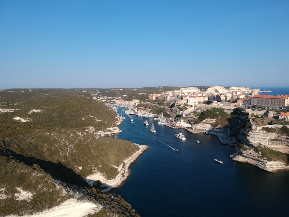 aerial photography of river