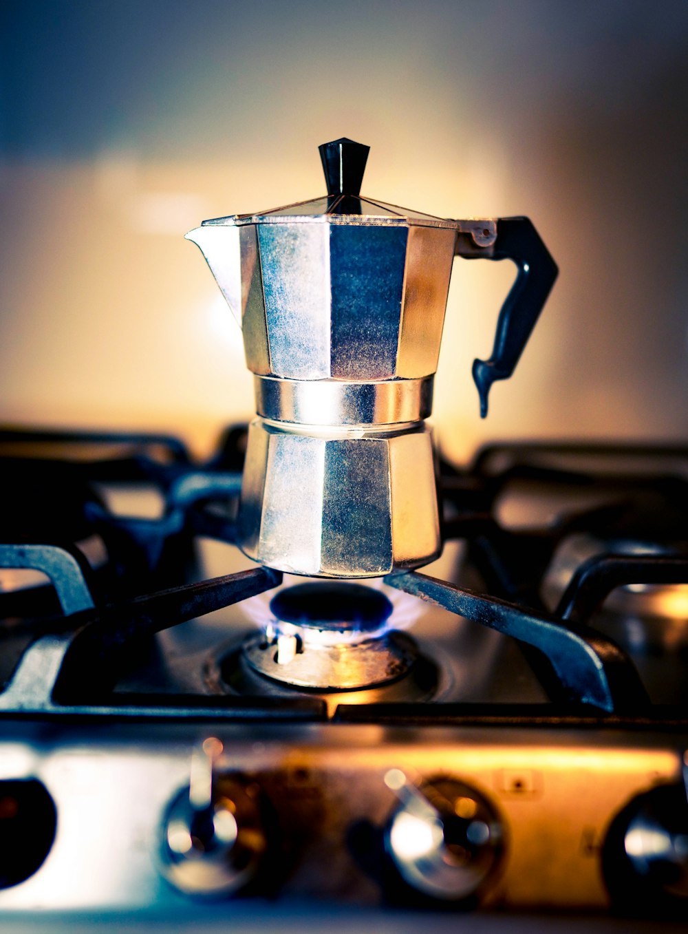 silver moka pot