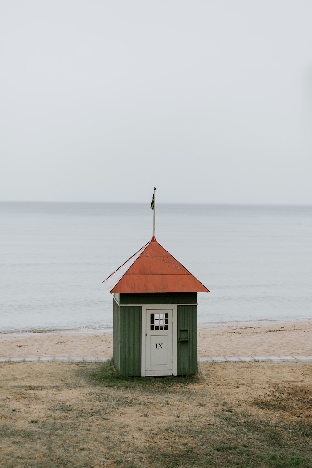 green shed near shore