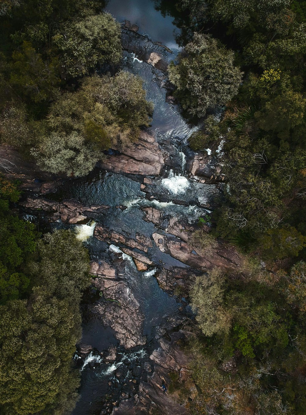 Photographie aérienne de la rivière