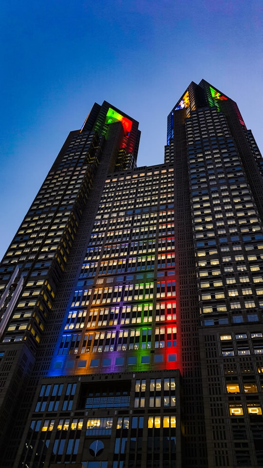 close-up photography of high-rise building in Tokyo Metropolitan Government Building Japan