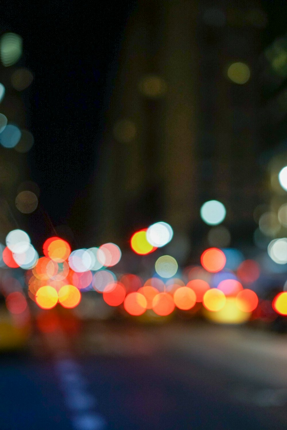 orange and blue bokeh lights