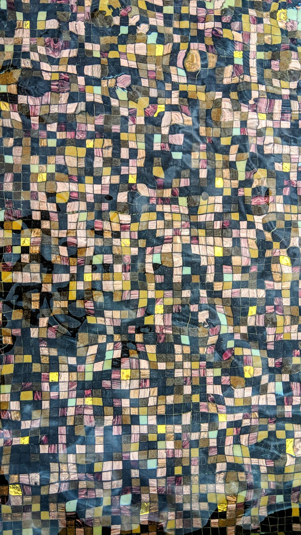 tessuto a tema mosaico multicolore