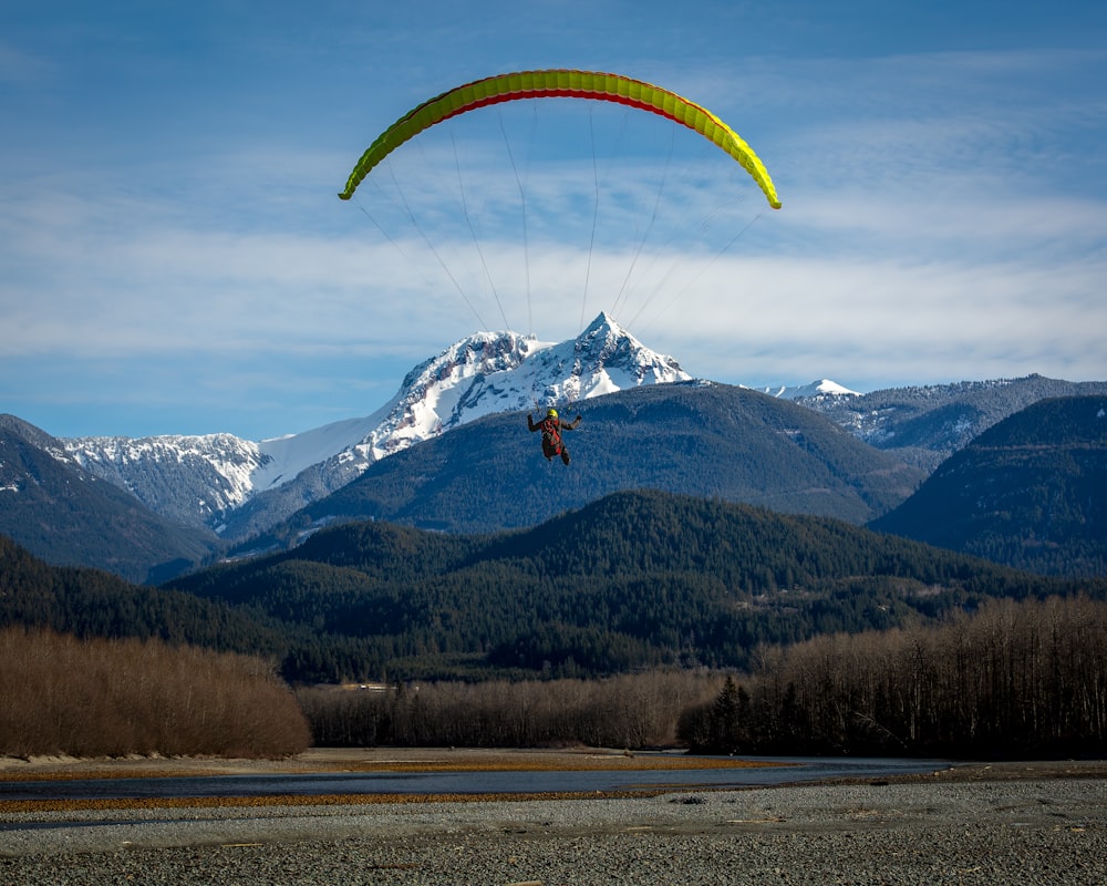 person paragliding