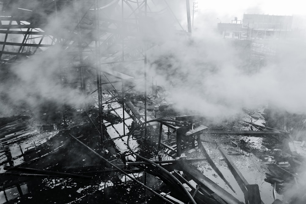 steam rises from the top of a building