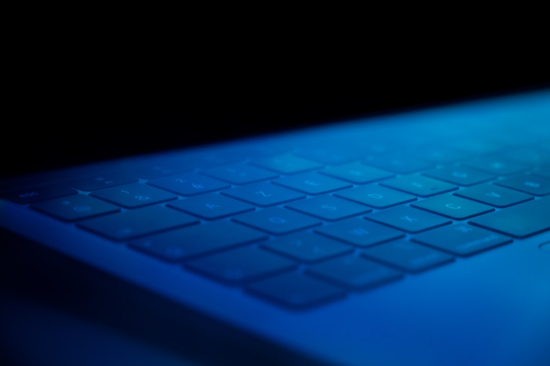 blue laptop computer,