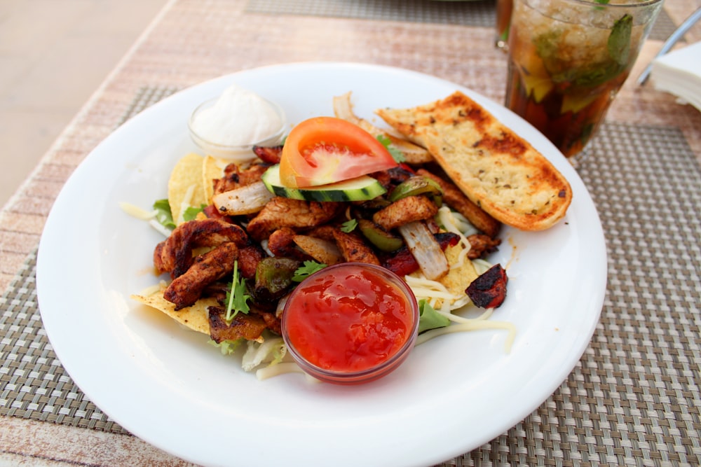 meat with vegetable on plate