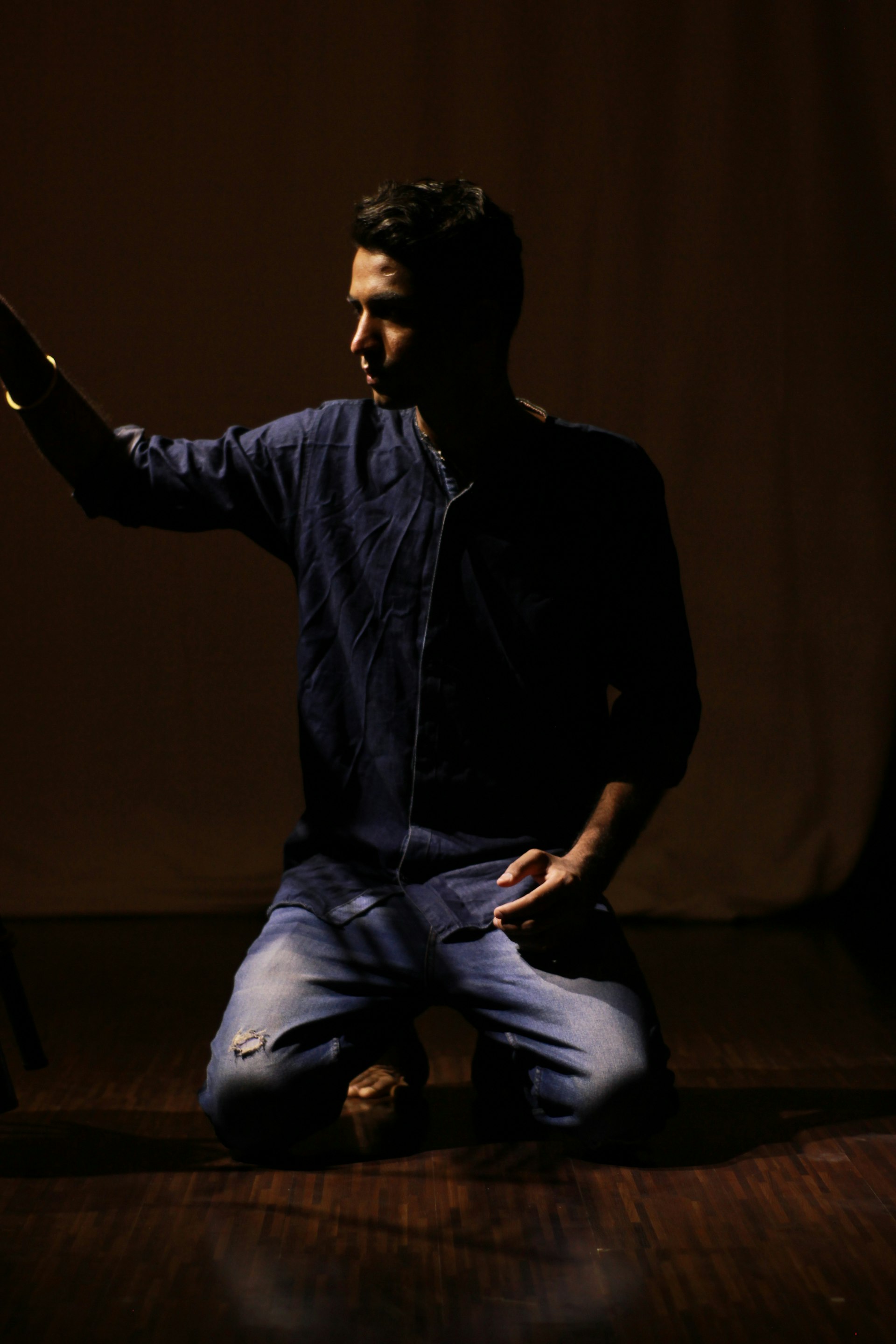 Empty theatre seats from the performer's perspective on stage