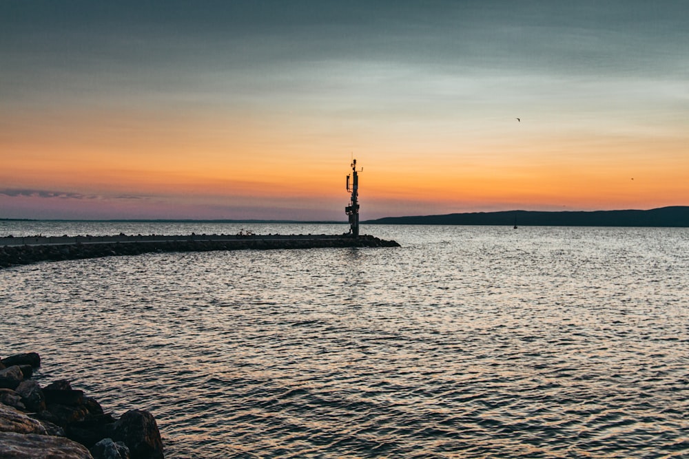 calm water during golden hour