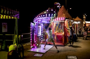 lighted amusement booth