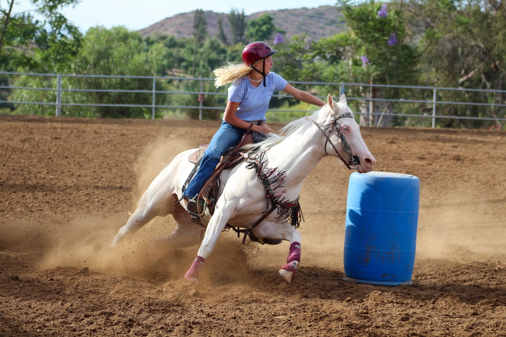 man riding horse