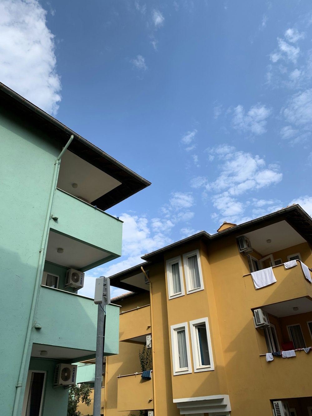 yellow and teal concrete structures