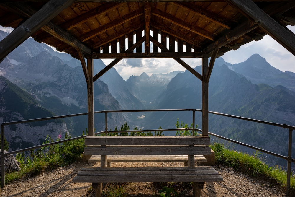 brown wooden bench