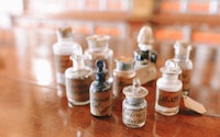 closeup photo of assorted vials